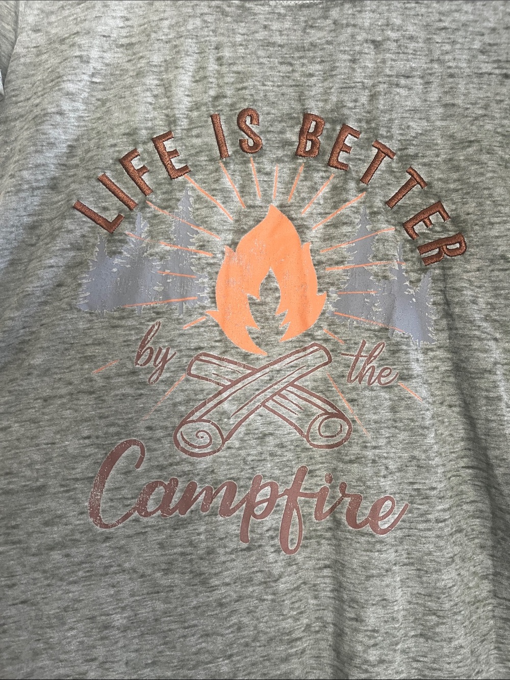 Life Is Better by the Campfire Graphic Tee - Olive Green - Picture 3 of 4
